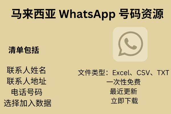 马来西亚 WhatsApp 号码资源